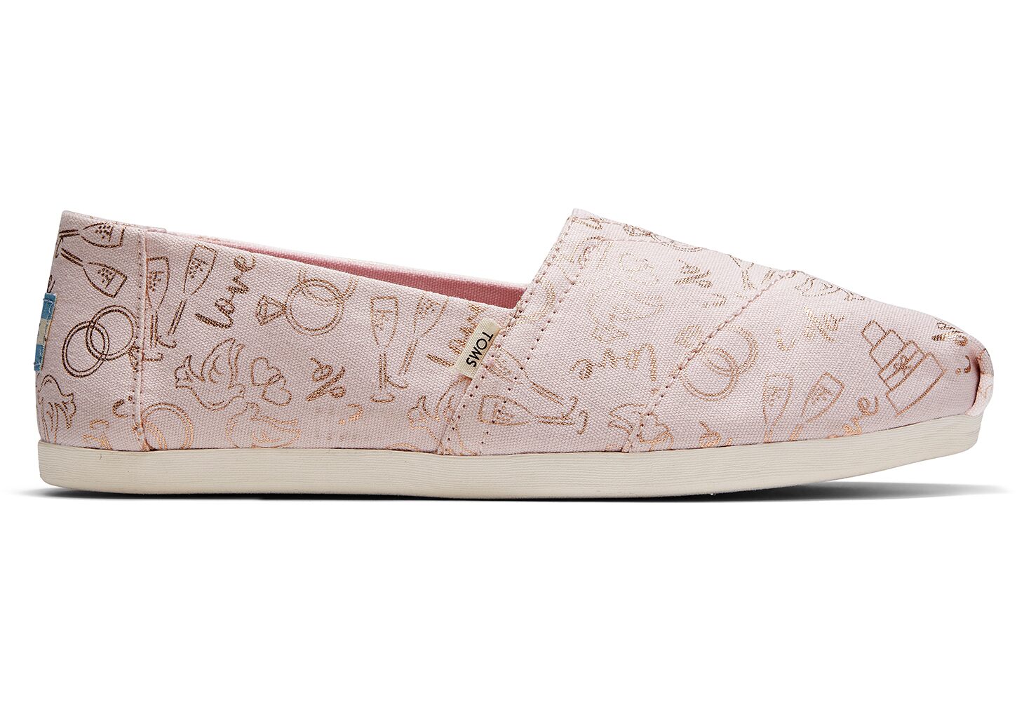 Toms Classics Wedding Day Print - Womens Alpargata Espadrilles - Pink - NZ - 908657CTV